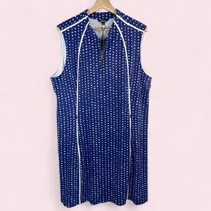 Acegolfs Women's Tennis Golf Dress‎ UPF 50+, 3/4 Zip, Pockets, Size 2XL